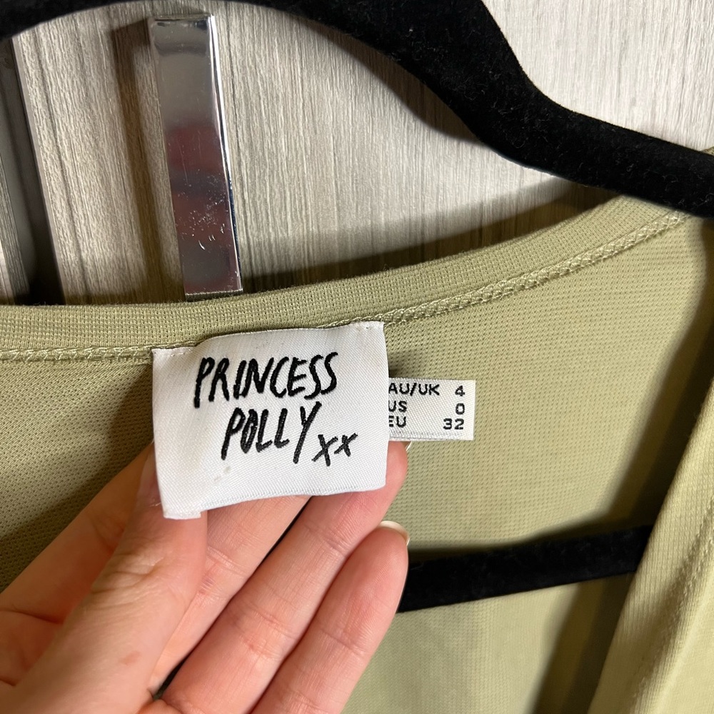 PRINCESS POLLY Jamison Reid Crop Top Green - Picture 4 of 5